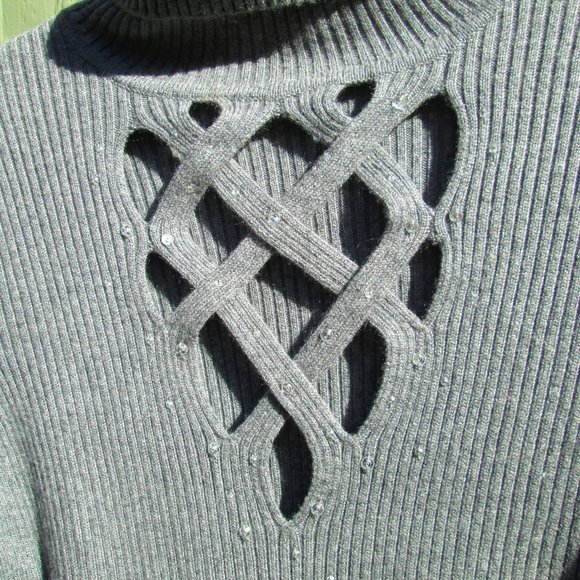 Like New Cache Silk Cashmere Sweater with Crystals - Picture 5 of 10